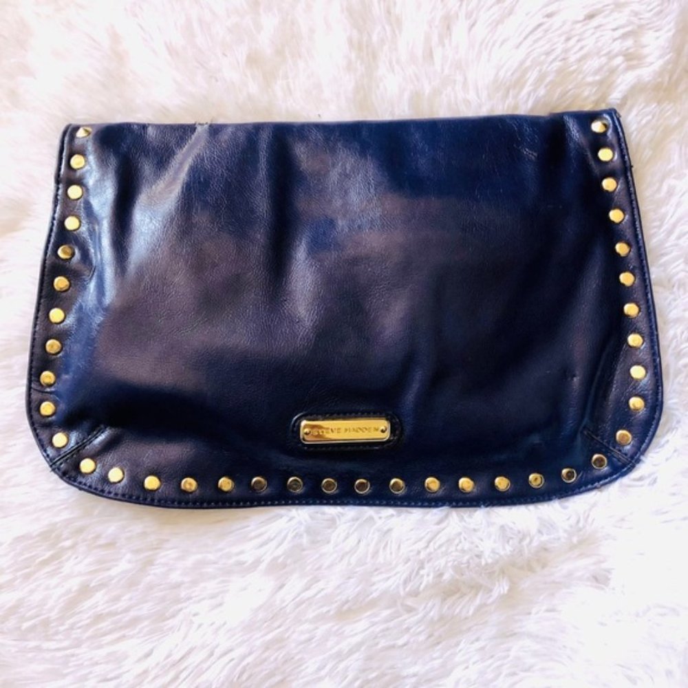 Steve Madden Clutch Oversize Envelope Stud Indigo - Picture 4 of 11
